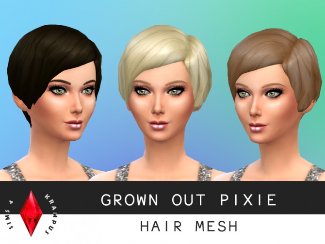 Sims 4 Grown out pixie hair mesh V2 at Sims 4 Krampus