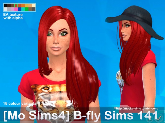 Sims 4 B fly Sims 141 hair conversion at Mocka Simblr