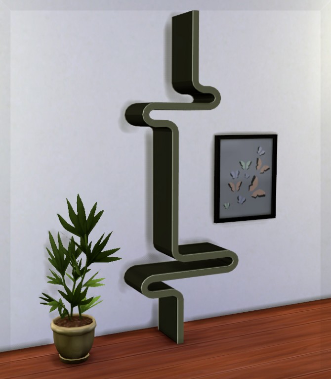 Sims 4 Wave Shelf by HugeLunatic at Mod The Sims
