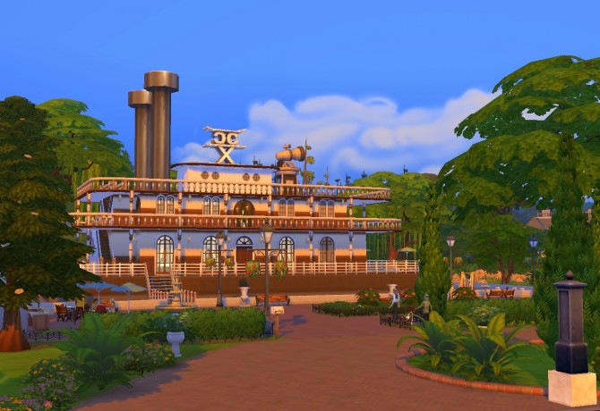 Sims 4 Bohemian cruise lot at Architectural tricks from Dalila