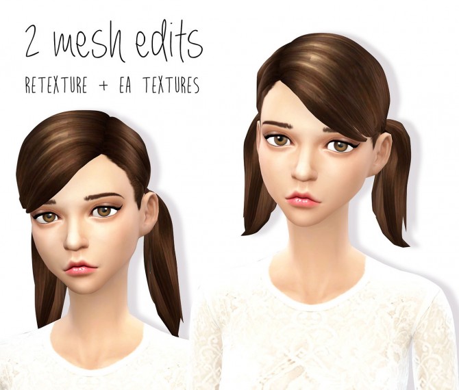 Sims 4 2 Pigtails mesh edit at Dani Paradise