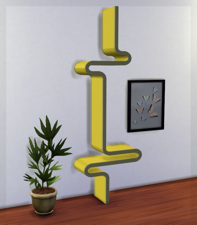 Sims 4 Wave Shelf by HugeLunatic at Mod The Sims