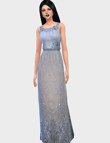 Sims 4 Pale blue dress at Ecoast