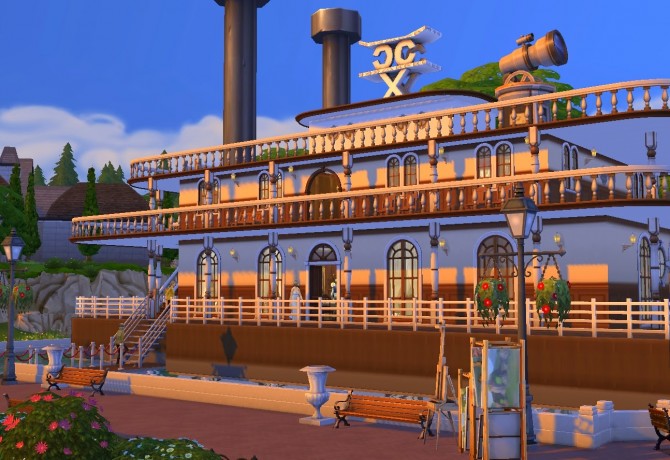 Sims 4 Bohemian cruise lot at Architectural tricks from Dalila