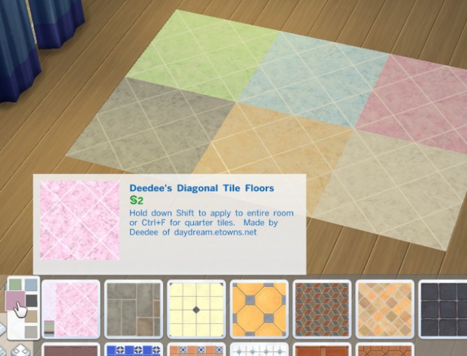 Sims 4 Diagonal Tile Flooring by Deedee at Mod The Sims