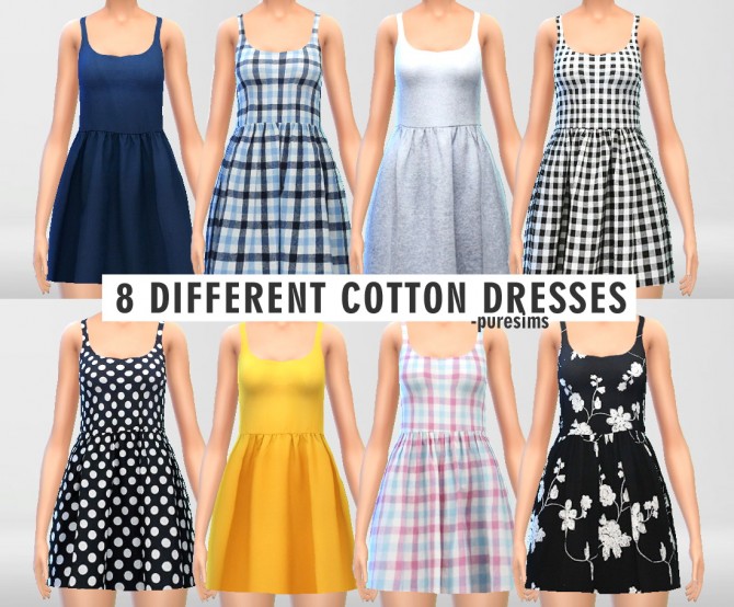 Sims 4 Cotton Dresses Set at Puresims