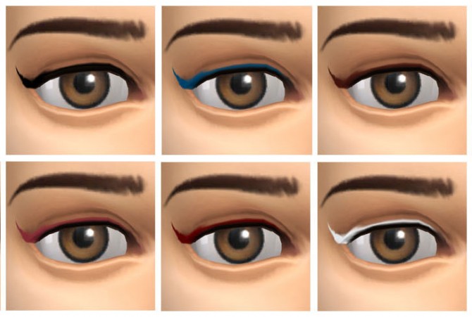 Sims 4 Black Glitter + Thin Eyeliner at    select a Sites   