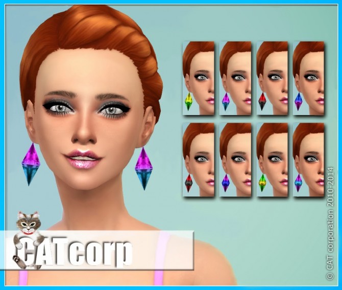 Sims 4 Plumbob Earrings recolors at CATcorp