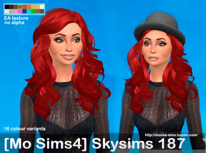 Sims 4 Skysims 187 3T4 hair conversion at Mocka Simblr