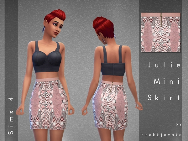 Sims 4 Julie Mini Skirt by hrekkjavaka at TSR