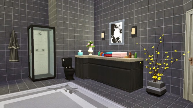 Sims 4 Monochrome Bathroom at Sanjana sims