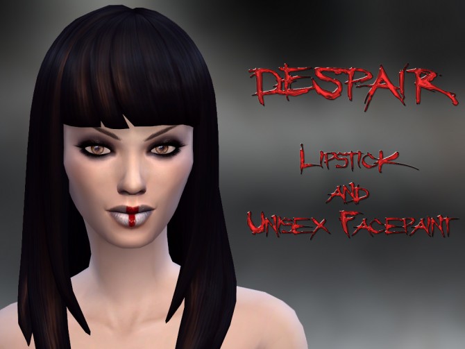 Sims 4 Despair Lipstick and Facepaint by Notegain at Mod The Sims