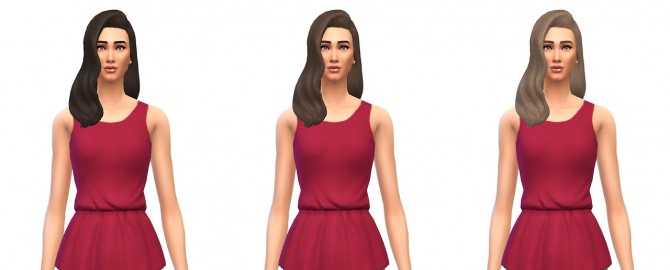 Sims 4 Long Wavy hair updated colors at Busted Pixels
