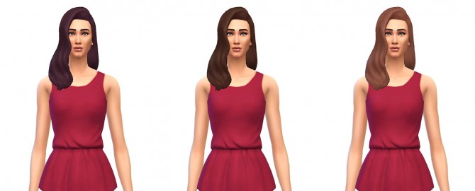 Sims 4 Long Wavy hair updated colors at Busted Pixels