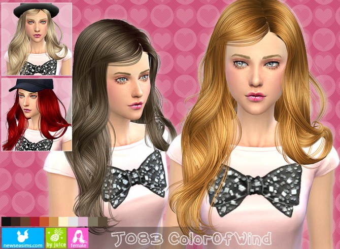 Sims 4 J083 Color of Wind Hair at Newsea Sims 4