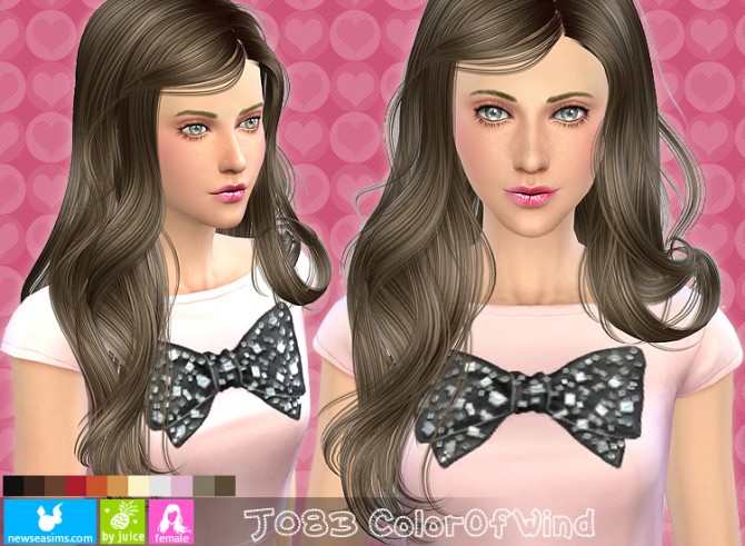 Sims 4 J083 Color of Wind Hair at Newsea Sims 4
