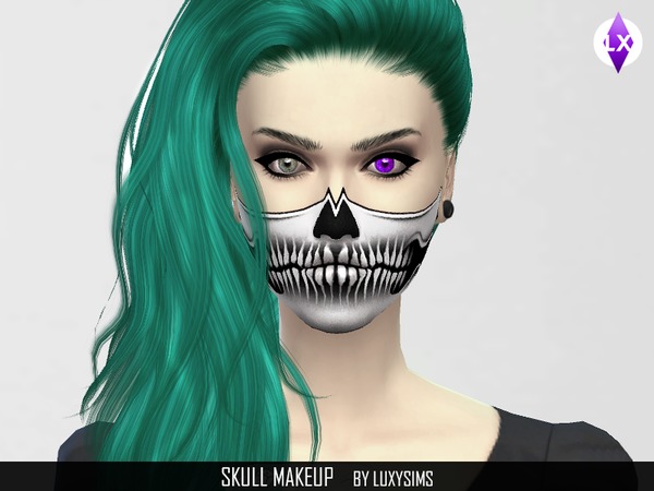 Sims 4 Skull Makeup by LuxySims3 at TSR