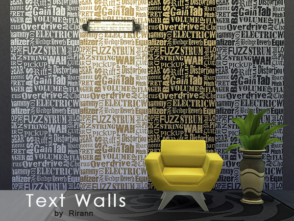 Sims 4 Text Walls by Rirann at TSR