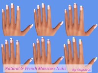 Natural and French Manicure Nails by Shylaria at TSR