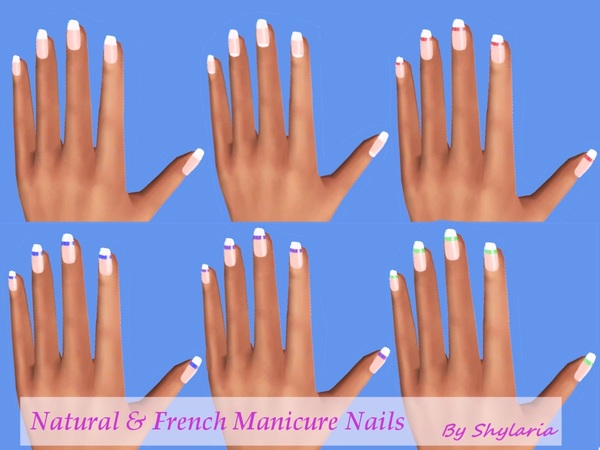 Sims 4 Natural and French Manicure Nails by Shylaria at TSR