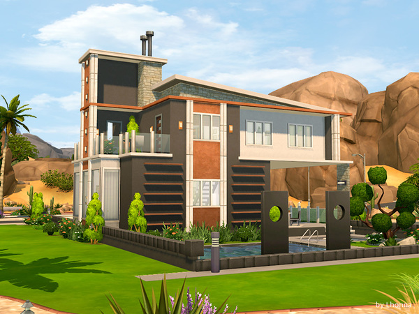 Sims 4 Orange Vibe house by Lhonna at TSR