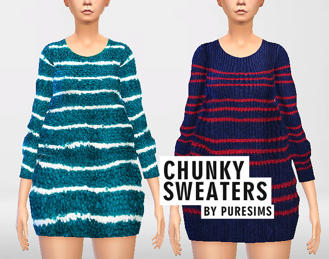 Sims 4 Chunky Sweaters Set at Puresims