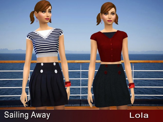 Sims 4 Sailing Away outfit by Lola at Sims and Just Stuff
