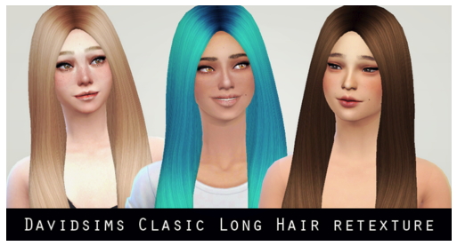 Sims 4 Davidsims Classic Long Hair Retextured at Liahxsimblr