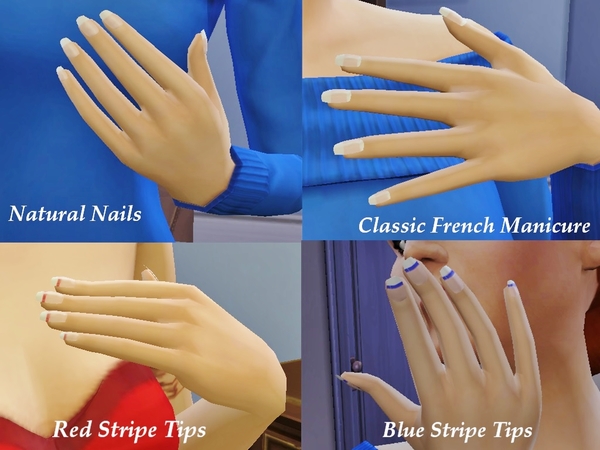 Sims 4 Natural and French Manicure Nails by Shylaria at TSR