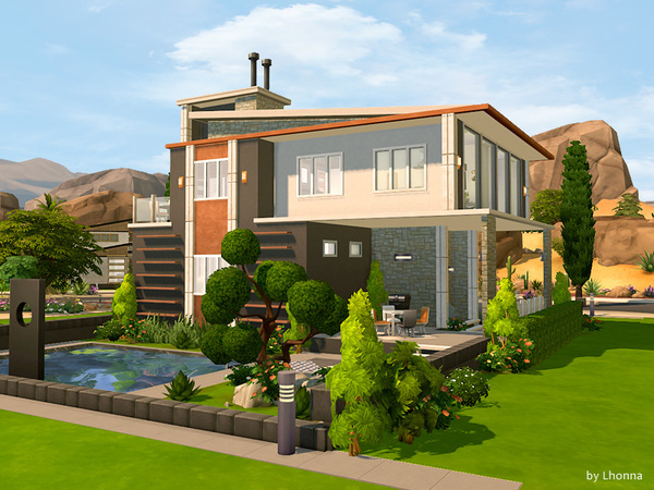 Sims 4 Orange Vibe house by Lhonna at TSR