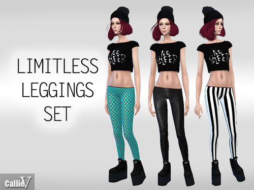 Sims 4 3 pairs of fashion leggings at CallieV Plays