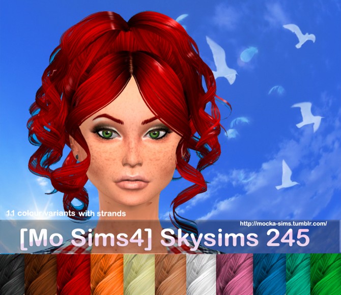 Sims 4 Skysims hair 245 3T4 convertion at Mocka Simblr