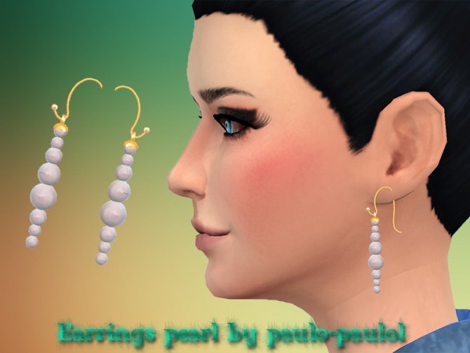 Sims 4 Pearl earrings at Paulo Paulol