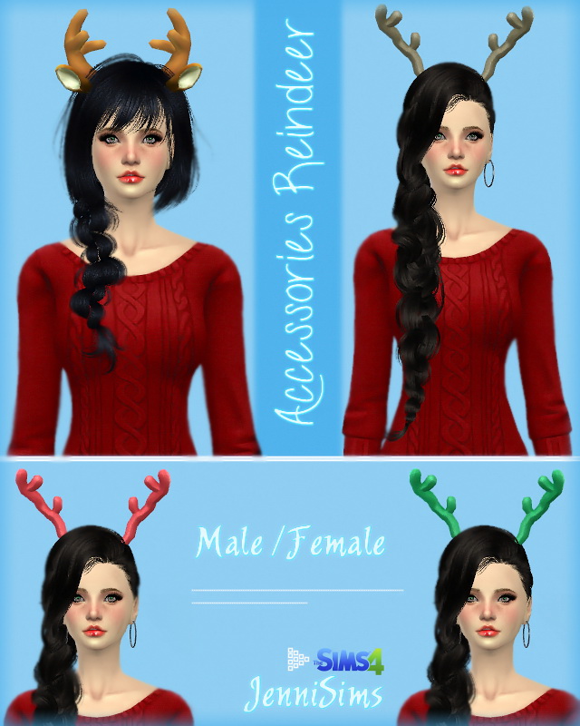 Sims 4 Reindeer Ears & Horns at Jenni Sims