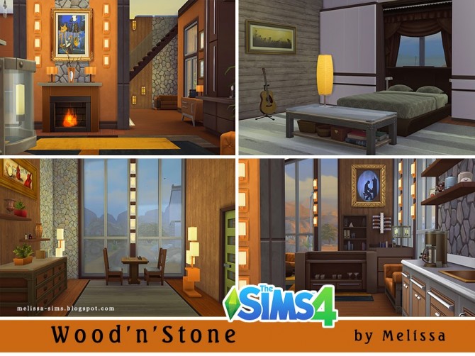 Sims 4 WoodnStone house at Melissa Sims4