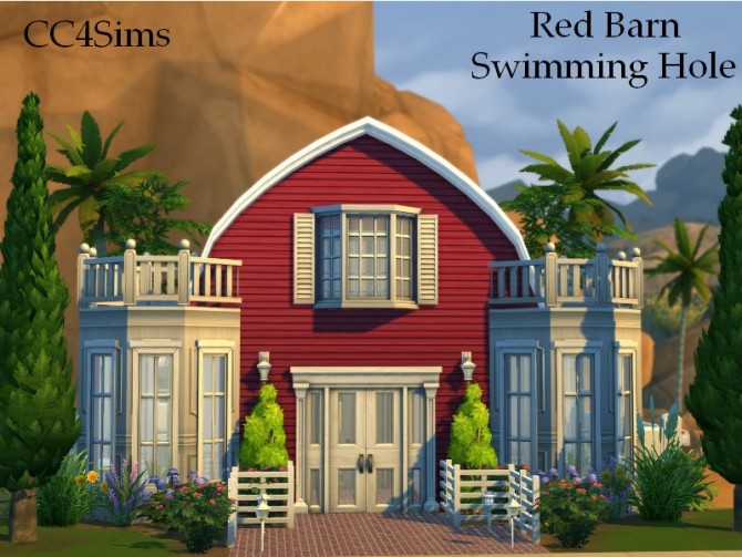 Sims 4 Red Barn Swimming Hole at CC4Sims
