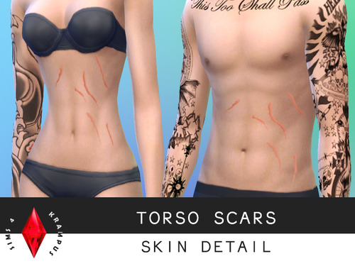 Sims 4 Clothes, zombie skin and torso scars at Sims 4 Krampus