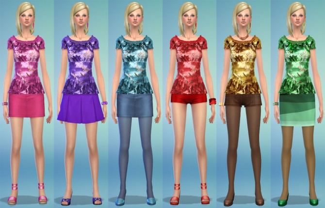 Sims 4 FLOWERS AND LEAVES top at Soloriya