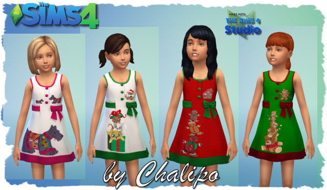 Sims 4 Christmas dress by Chalipo at All 4 Sims
