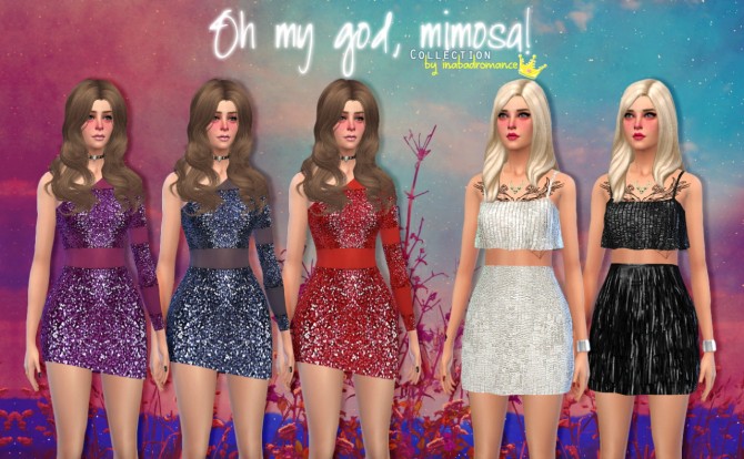 Sims 4 Mimosa dresses at In a bad Romance