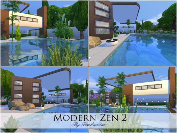 Sims 4 Modern Zen 2 house by Pralinesims at TSR