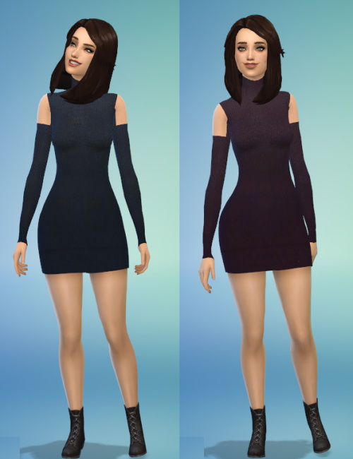 Sims 4 Shoulder Cutout Dress at Belle’s Simblr