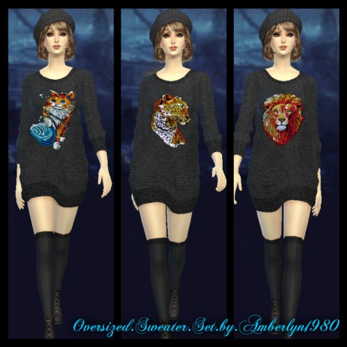 Sims 4 Oversized sweater set at Amberlyn Designs