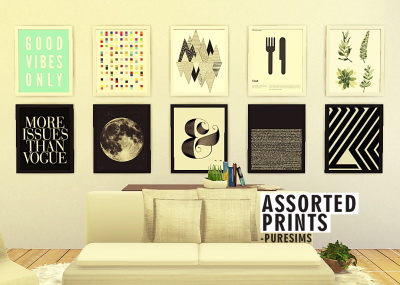 Sims 4 Assorted Prints Set at Puresims