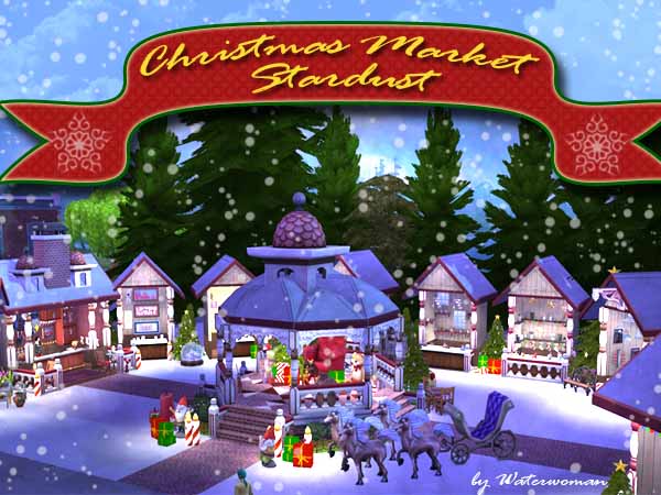 Sims 4 Stardust Christmas Market by Waterwoman at Akisima