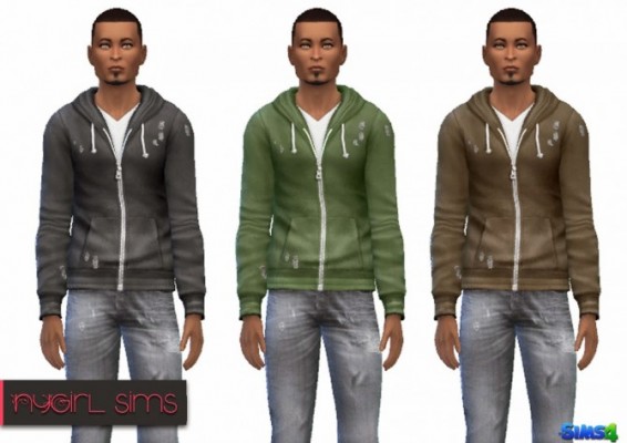 Faded Zip Up Hoodie at NyGirl Sims » Sims 4 Updates