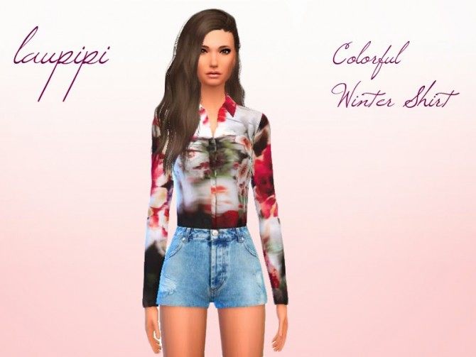 Sims 4 Flowered shirt and skirt at Laupipi