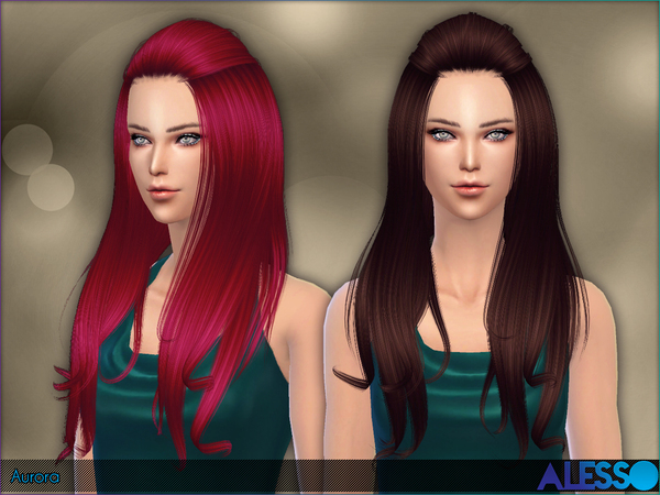 Sims 4 Aurora hair by Alesso at TSR