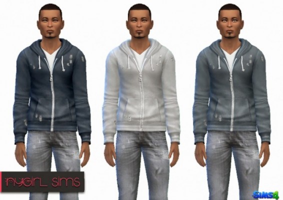 Faded Zip Up Hoodie at NyGirl Sims » Sims 4 Updates