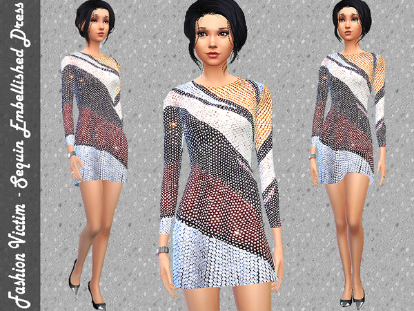 Sims 4 Sequin Embellished Dress by Fashion Victim at TSR